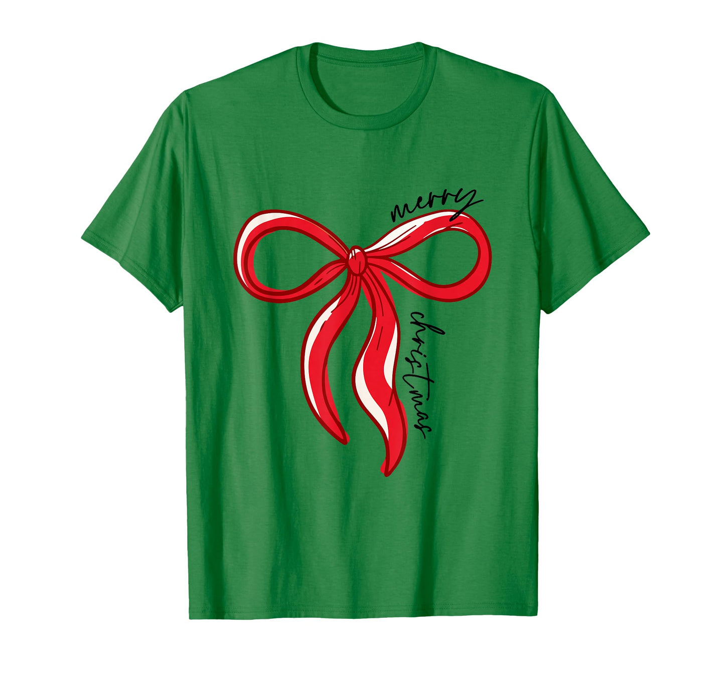 Merry Christmas Bow Red Santa Xmas Coquette Aesthetic T-Shirt