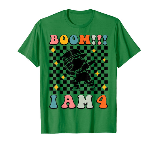 Dabbing Birthday Funny 4th Birthday 4 Years Old Boys Kids T-Shirt