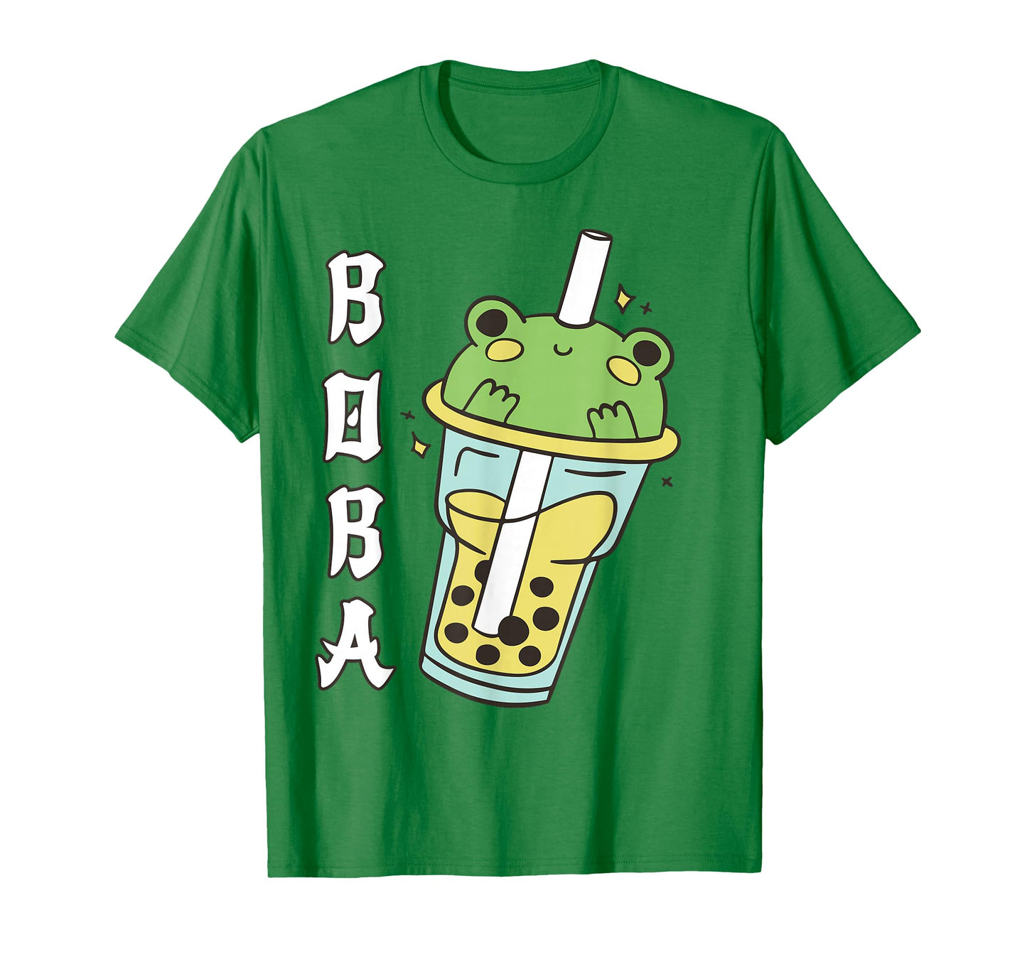 Cute Kawaii Frog Boba Tea Neko Anime Japanese Kids Teen Girl T-Shirt