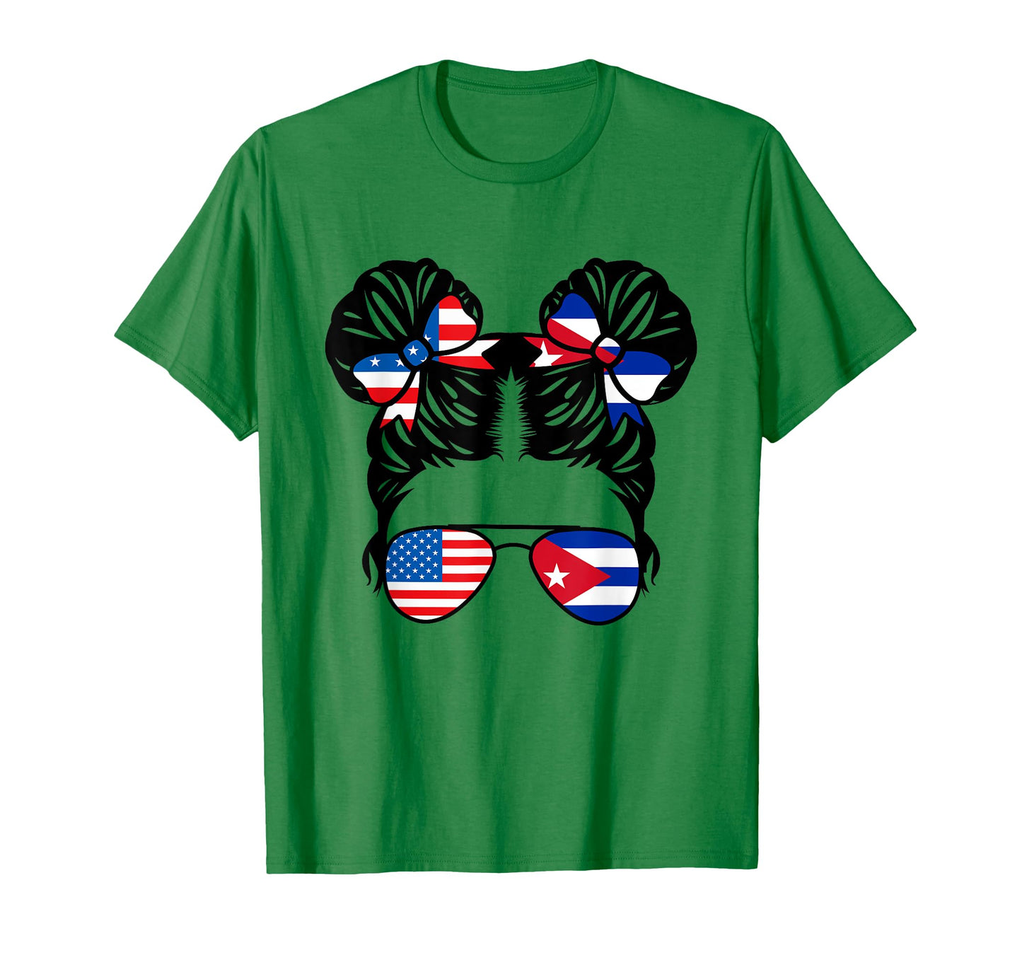 Half American Half Cuban Girl USA Cuba Flag Patriot T-Shirt