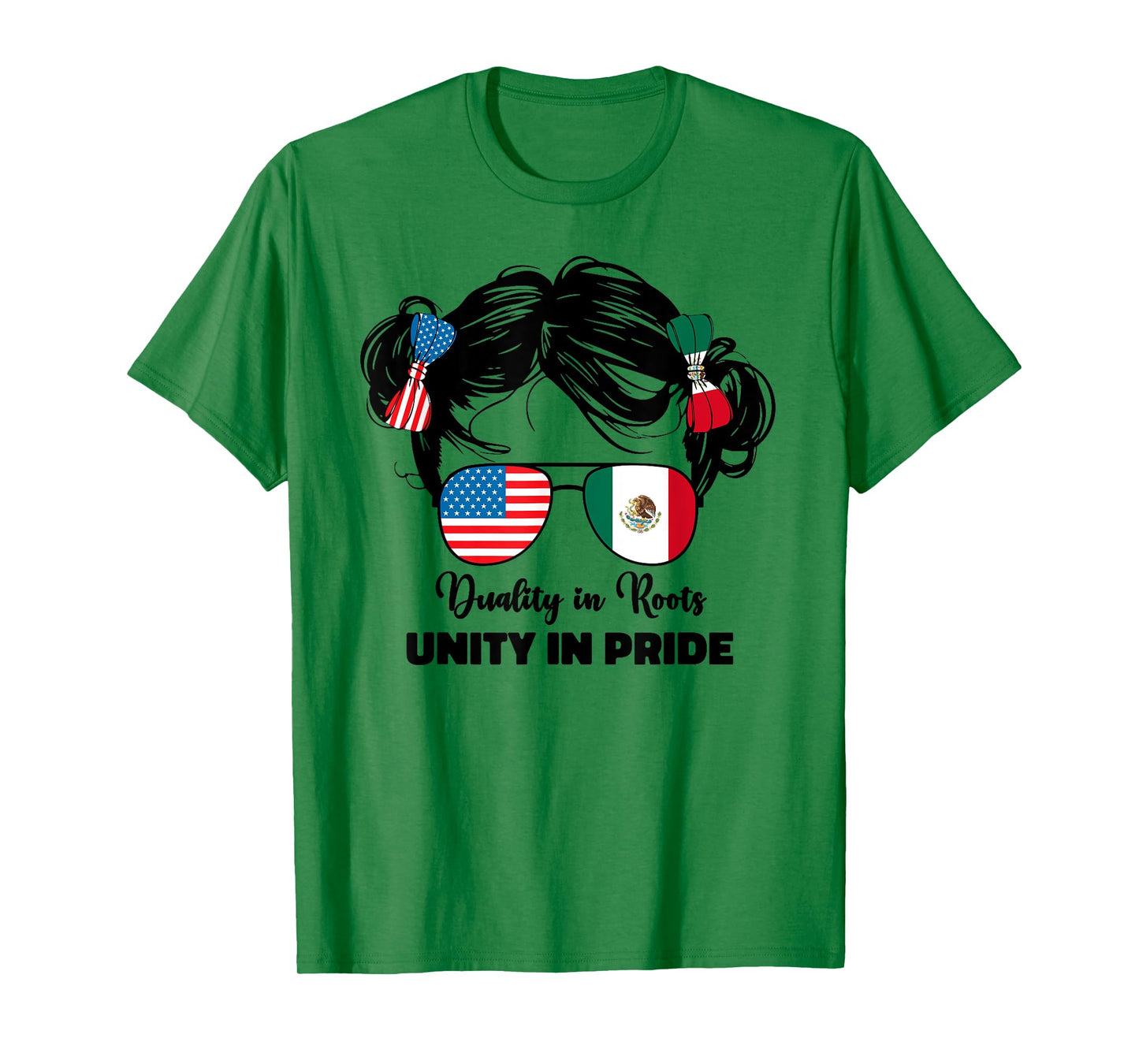 Half Mexican and American Mexico America USA Flag Kids Girls T-Shirt
