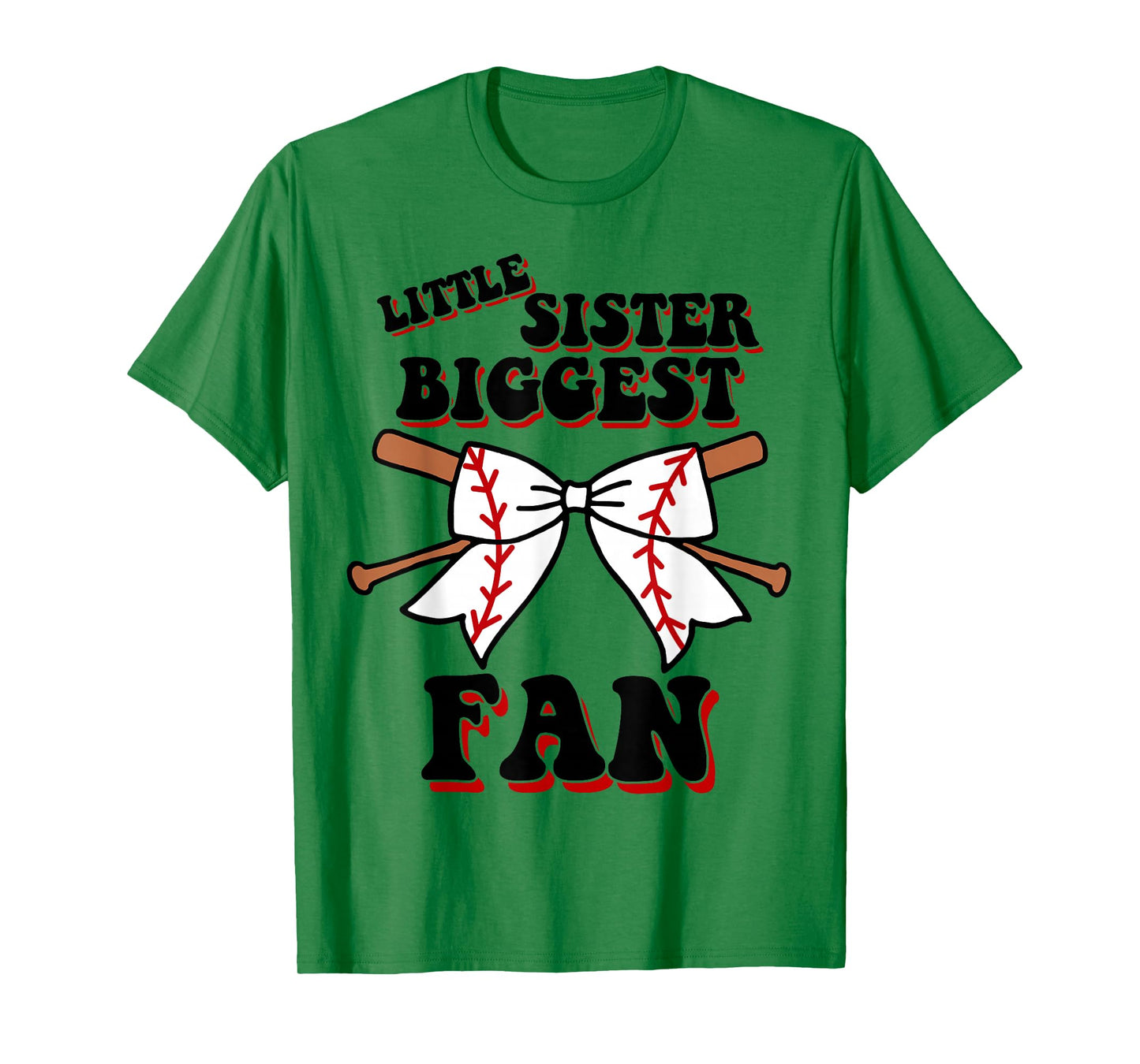 Toddler Little Sister Biggest Fan Cute Baseball Baby Girl T-Shirt