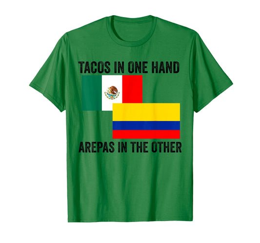 Half Colombian Half Mexican Flag 1/2 Heritage Pride T-Shirt