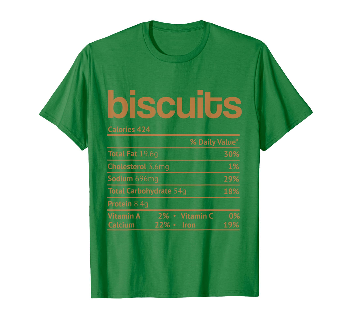 Biscuits Nutrition Facts Funny Thanksgiving Christmas Food T-Shirt