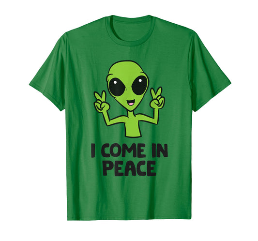 Alien I Come In Peace Space Rave EDM Music Alien T-Shirt