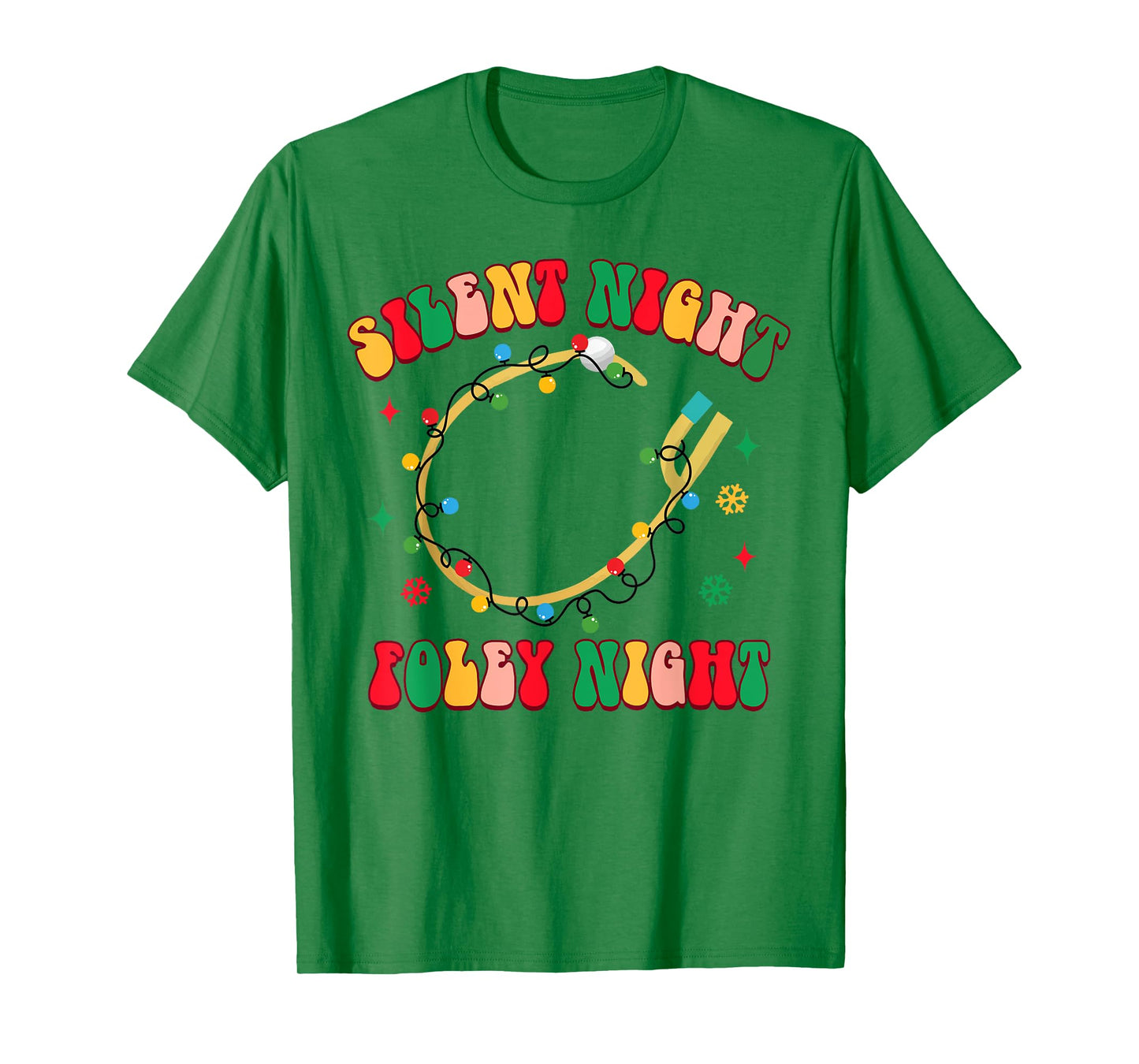 Christmas Urology Urologist Funny Silent A Night Foley Night T-Shirt