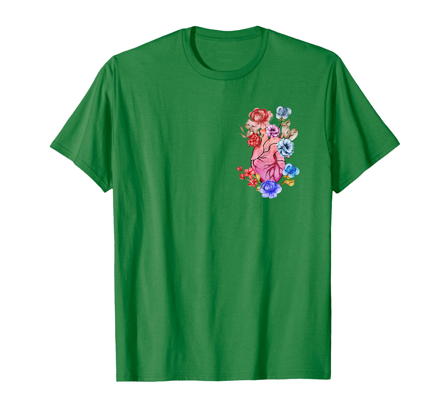 Anatomical Heart Human Heart Anatomy Flowers Floral T-Shirt