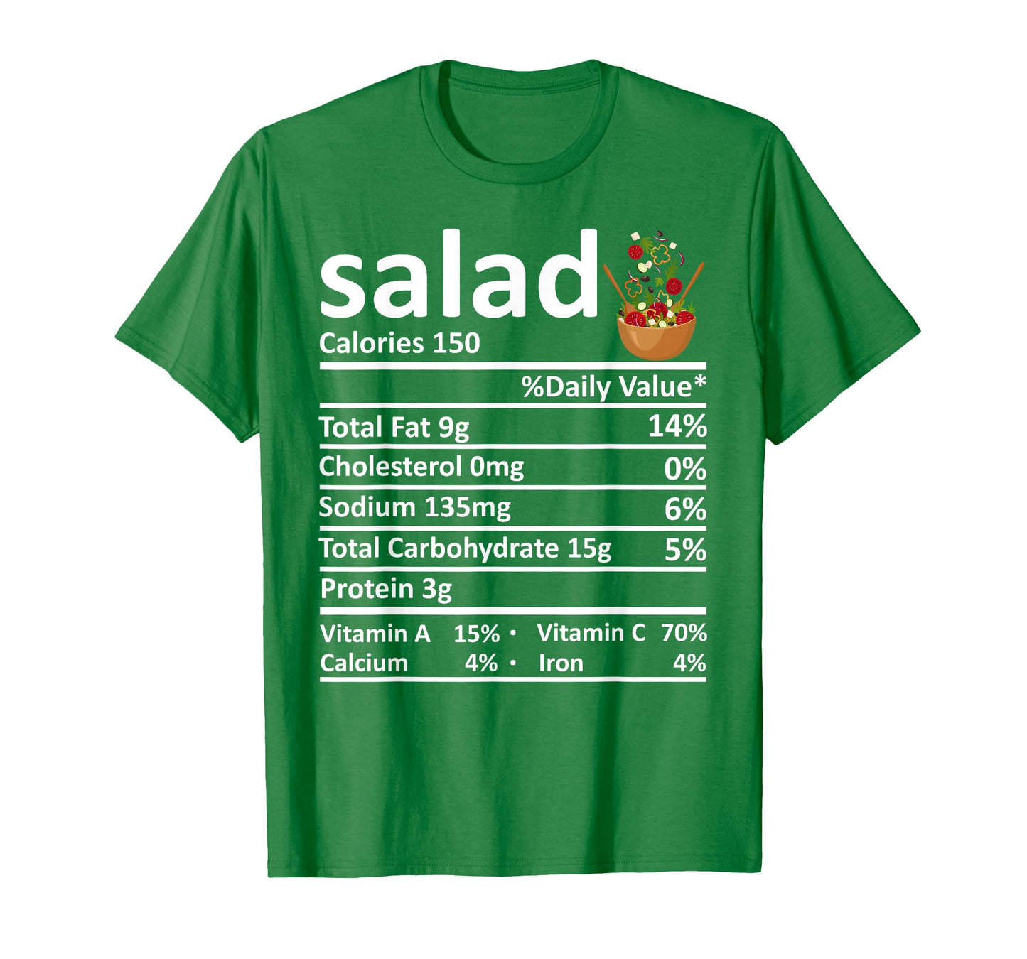 Salad Nutrition Food Facts Thanksgiving Costume Christmas T-Shirt