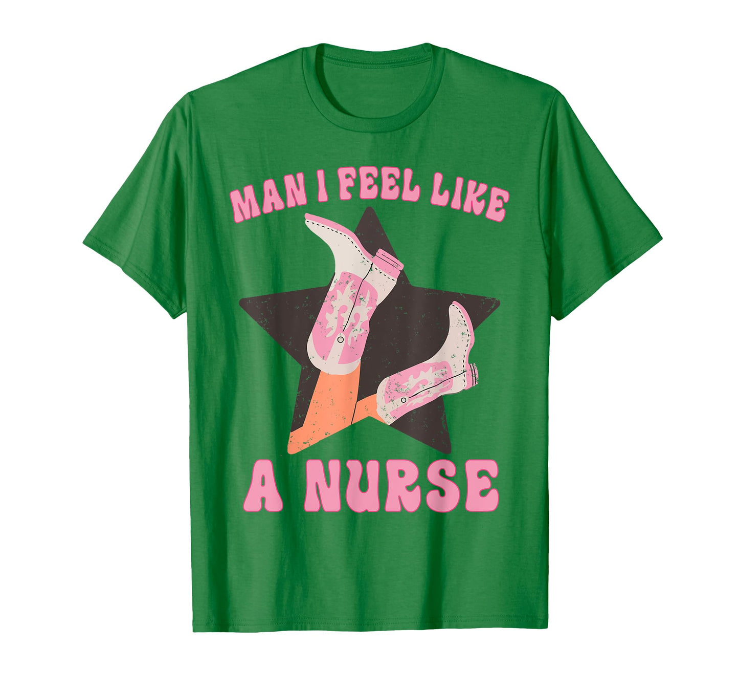 Man I Feel Like A Nurse Groovy Western Country Nurse Cowgirl T-Shirt