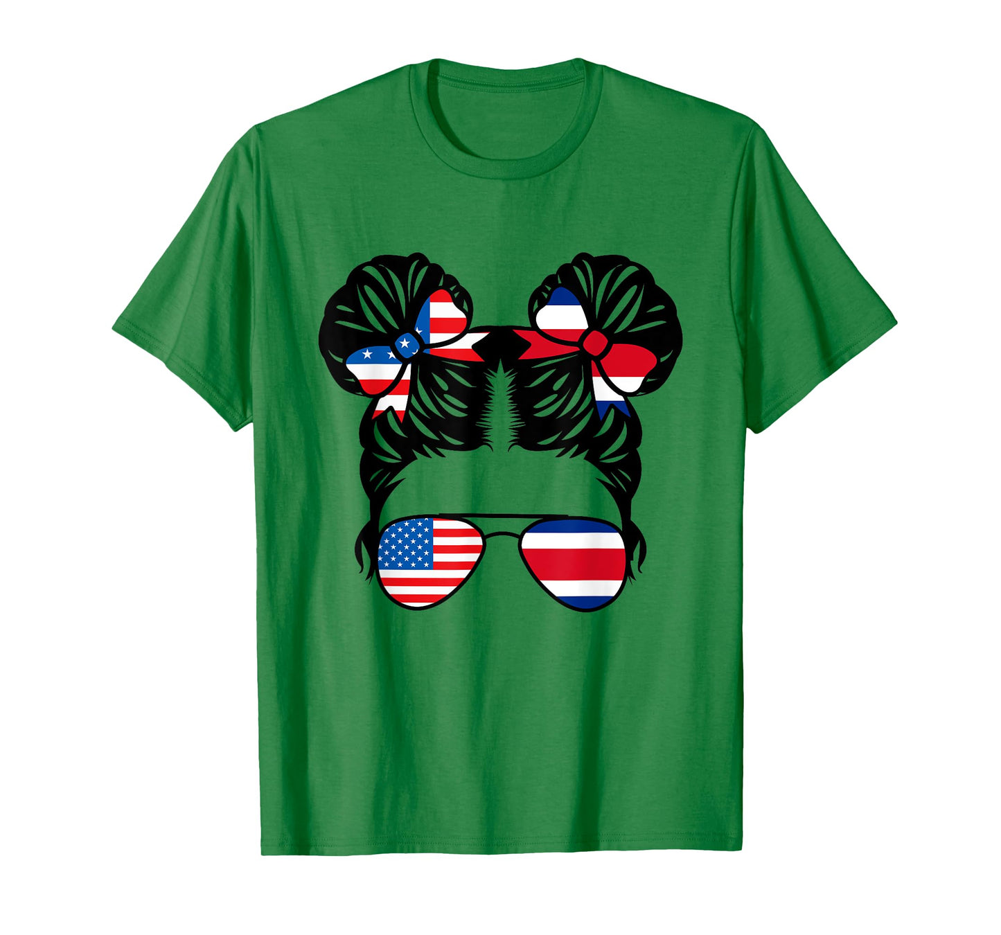Half American Costa Rican Girl USA Costa Rica Flag Patriot T-Shirt