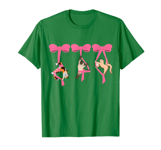 Aerialist Aerial Silk Dancer Cat Lover Dancing Aerial Silk T-Shirt