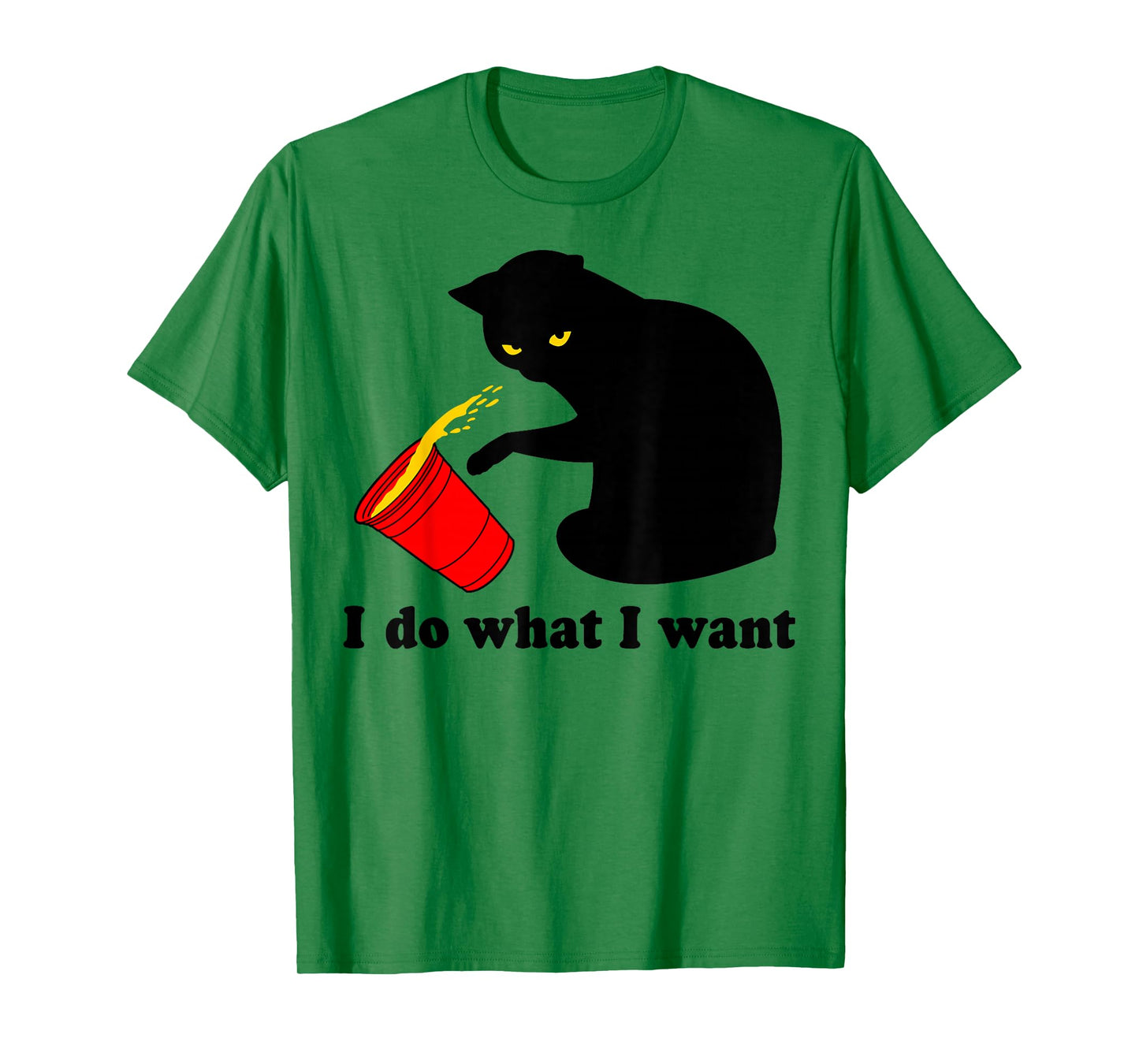 Mens Do What I Want Black Cat Red Cup Funny Graphic T-Shirt XL Dark Heather