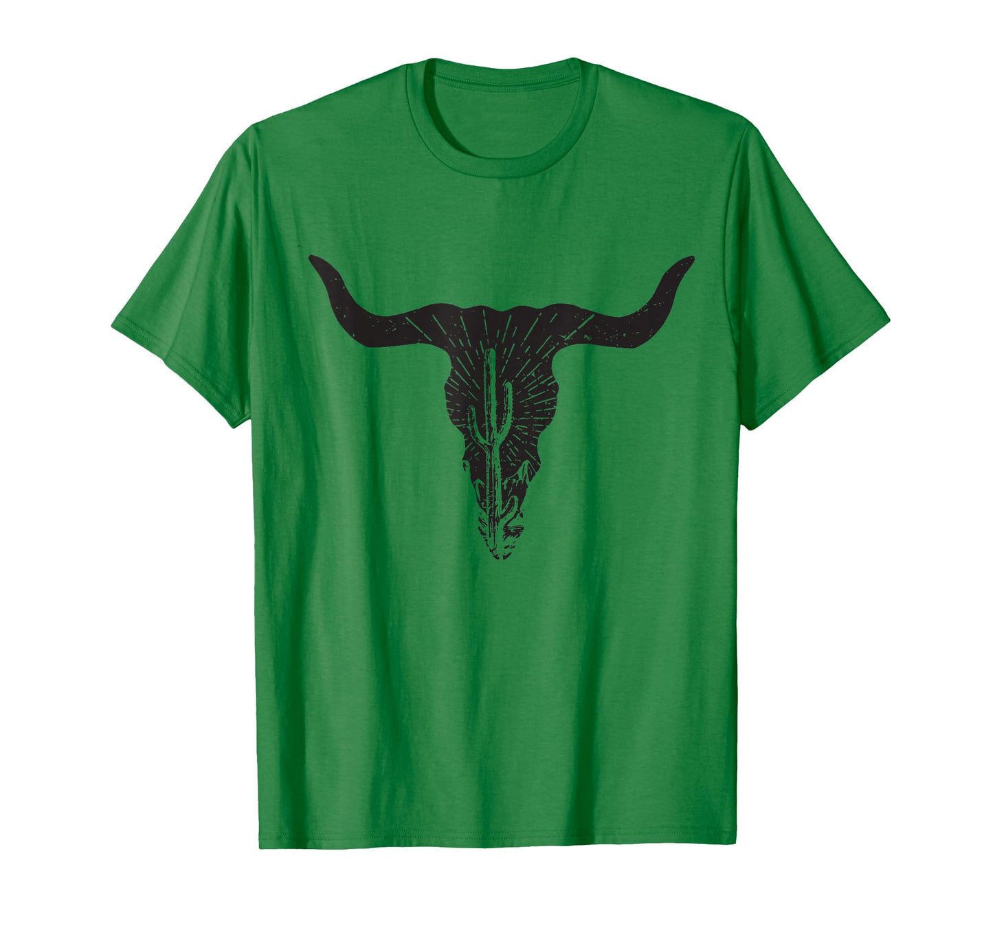 Cow Skull Desert Cactus Boho Longhorn South Western Country T-Shirt