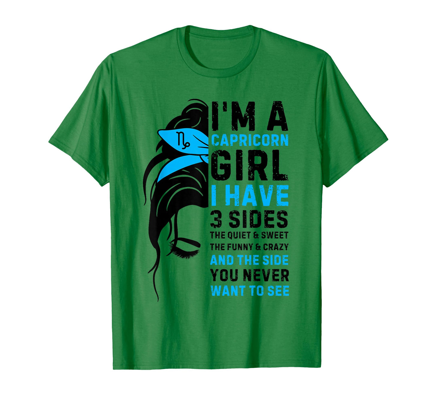Capricorn Girl Birthday Capricorn Zodiac Sign Messy Bun T-Shirt