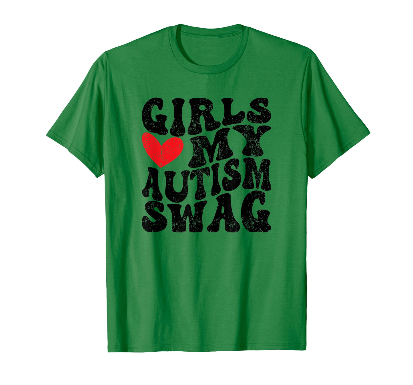 Girls Heart My Autism Swag Funny Girls Love My Autism Swag T-Shirt