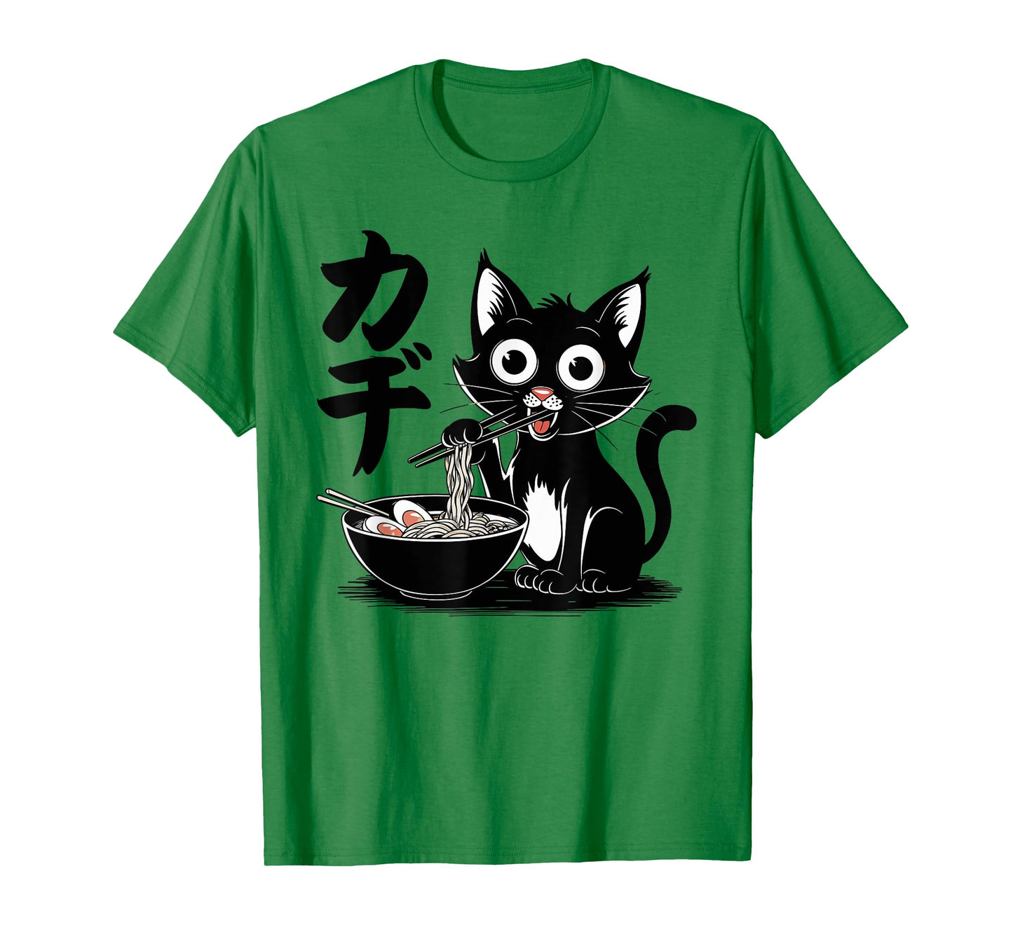 Funny Cat Ramen Noodle Japanese Kawaii Anime Otaku Style T-Shirt