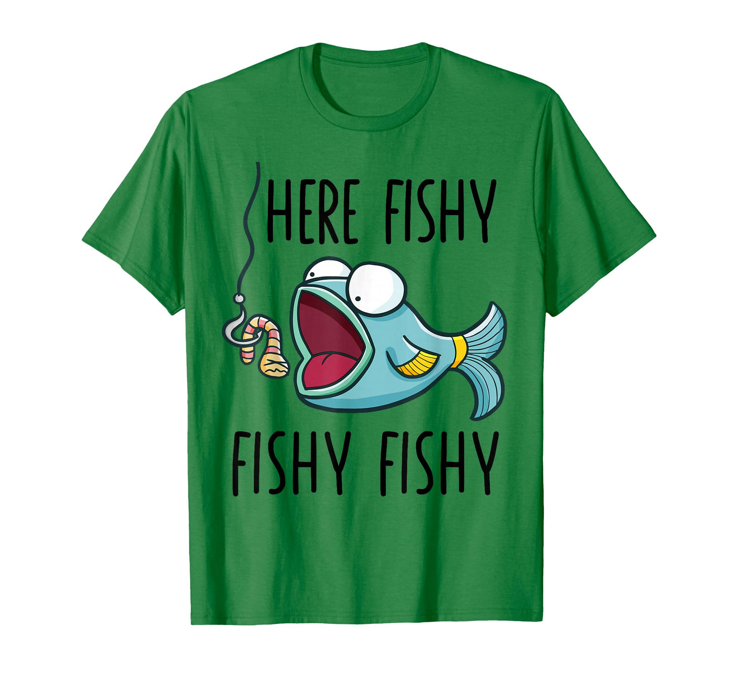 Here-Fishy Shirt Kids Toddler Boys Girls Funny Fishing T-Shirt