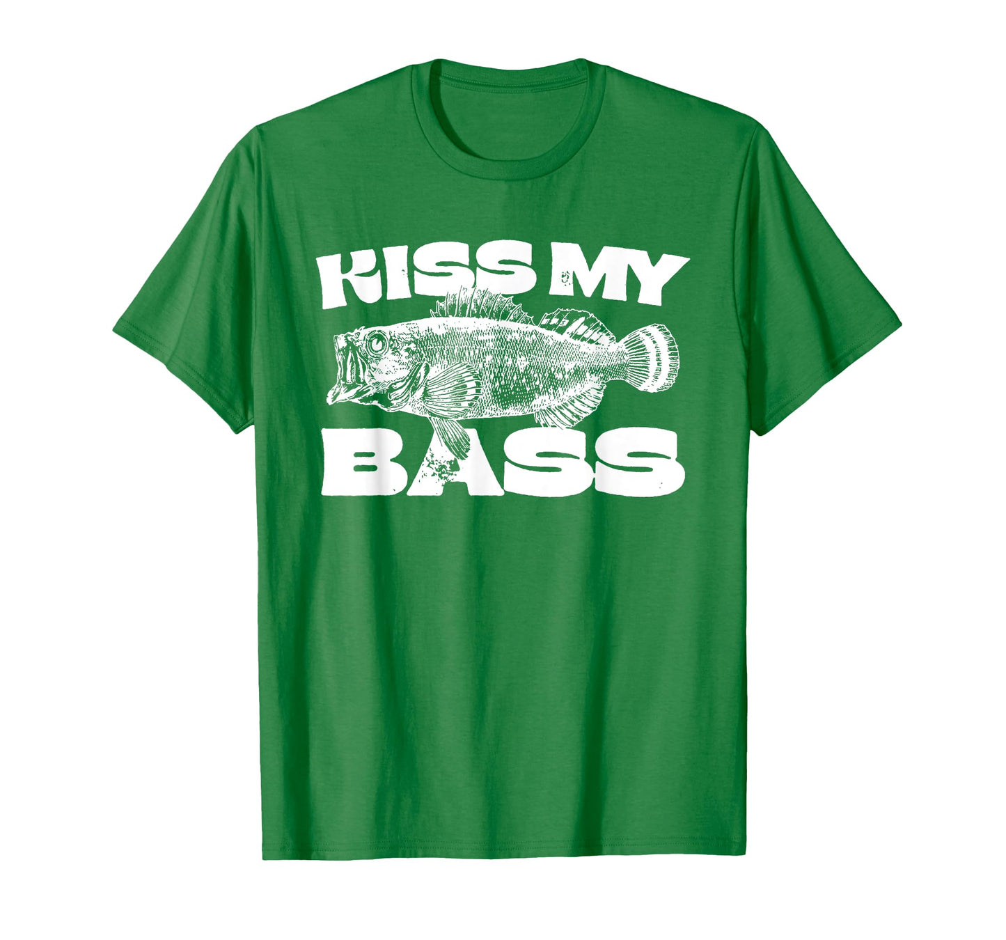 Funny Kiss My-Bass Fishing Lover Bass Fisher Womens Mens T-Shirt