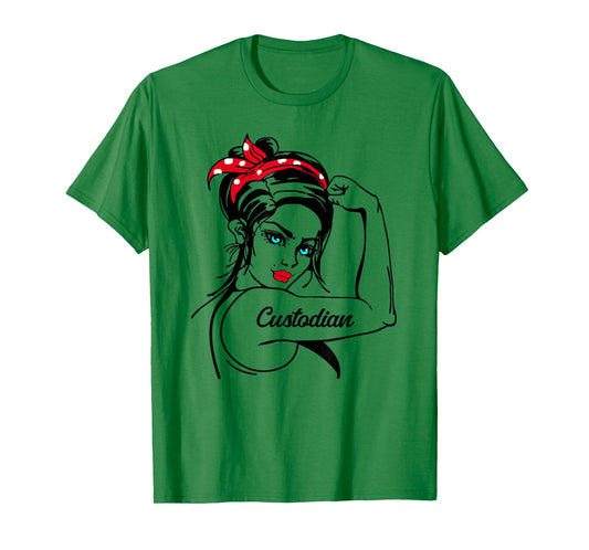 Custodian Rosie The Riveter Pin Up T-Shirt