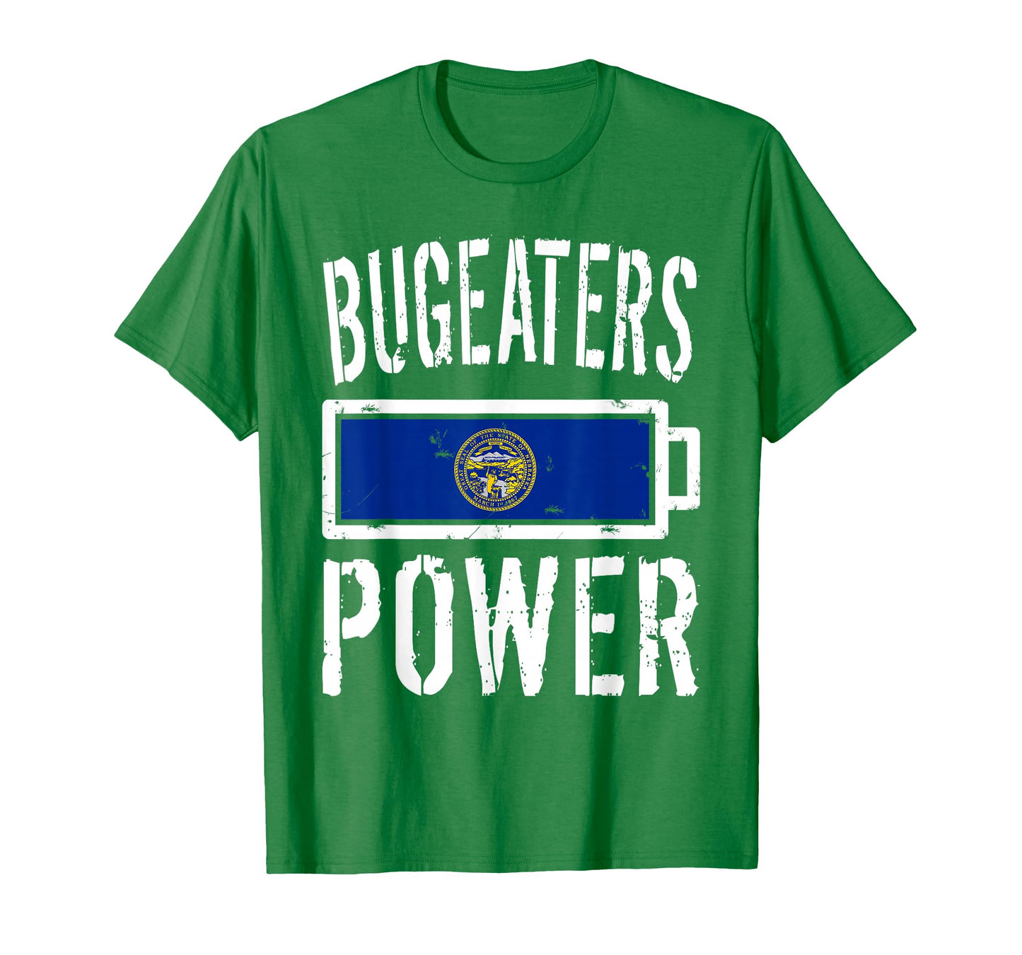 Nebraska Flag T-Shirt | Bugeaters Power Battery Proud Tee T-Shirt