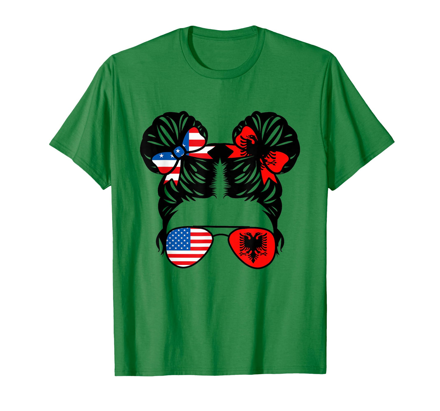 Half American Half Albanian Girl USA Albania Flag Patriot T-Shirt