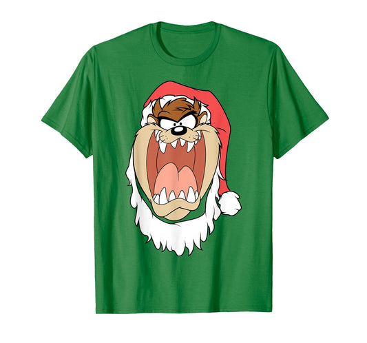 Christmas Looney Tunes Taz Santa Beard Costume T-Shirt