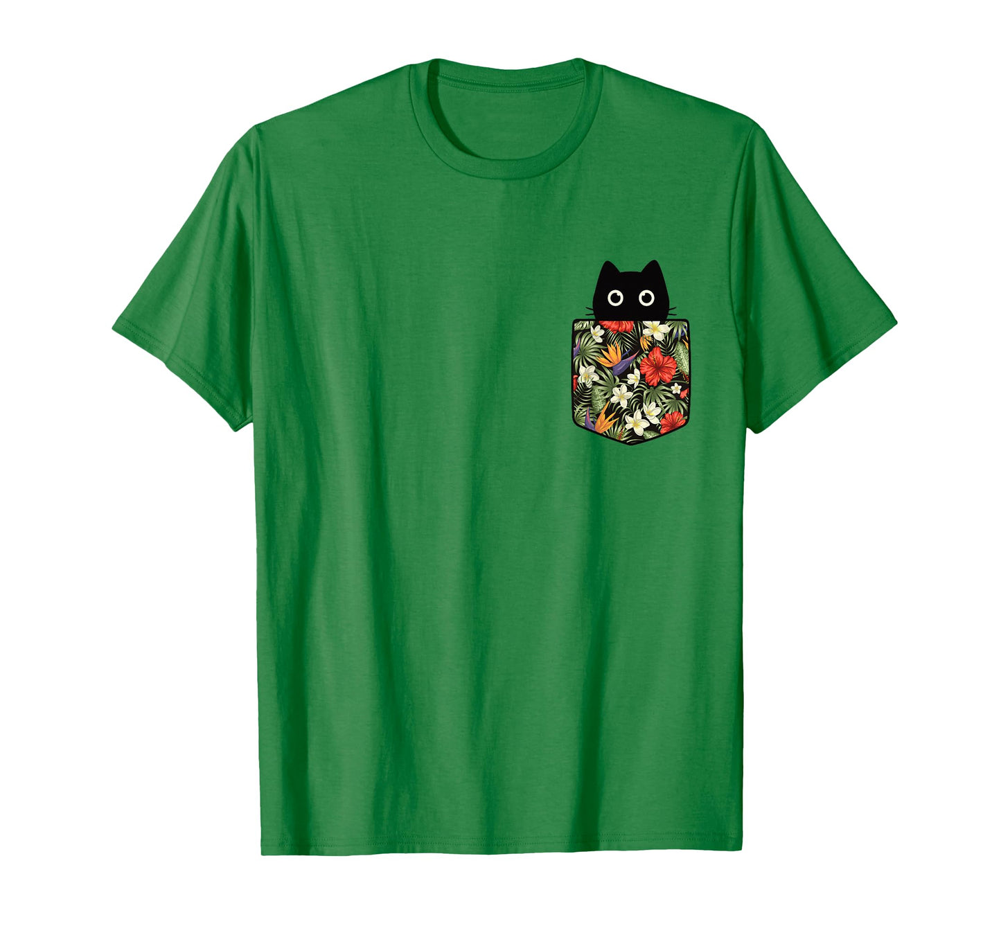 Hawaiian Cat in Pocket Shirt for Women Men Cute Cats Lover T-Shirt