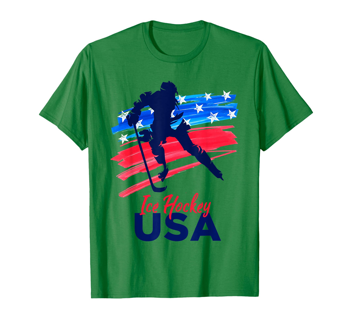 Ice Hockey USA Support the Team Tshirt USA Flag Hockey Lover T-Shirt