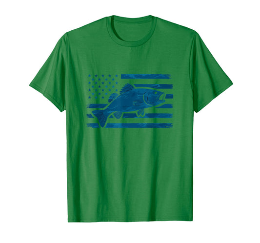 American Flag Fishing Lovers Shirt Men Women Kids Youth Fish T-Shirt