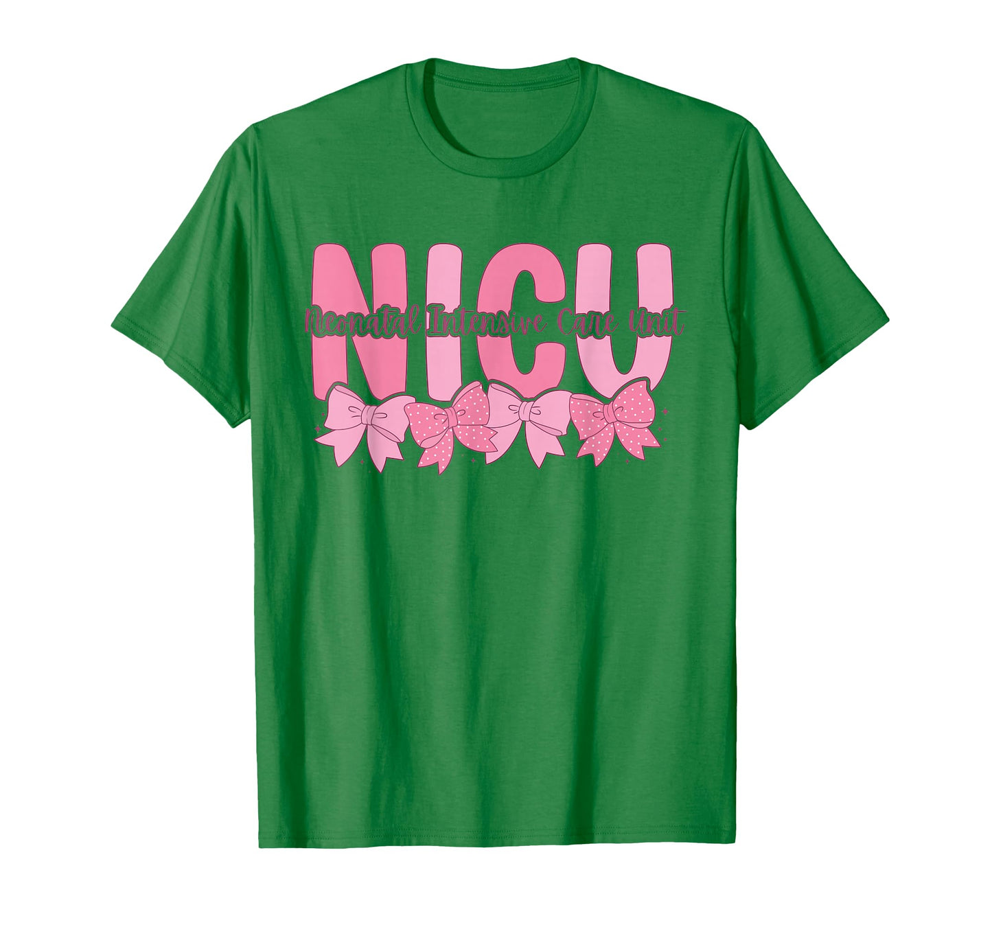 Coquette NICU Nurse Pink Bow Neonatal Intensive Care Unit T-Shirt