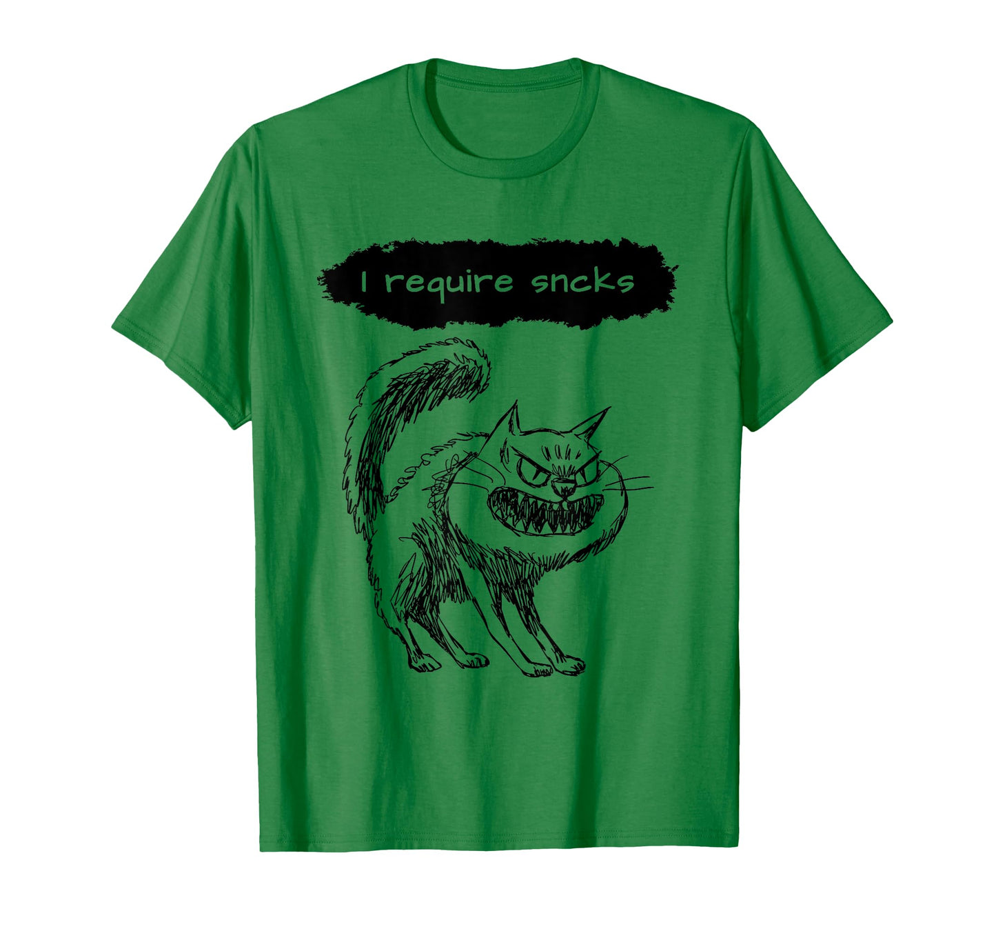 Mens I Require Snacks Funny Cat Meme for Snack Lovers T-Shirt