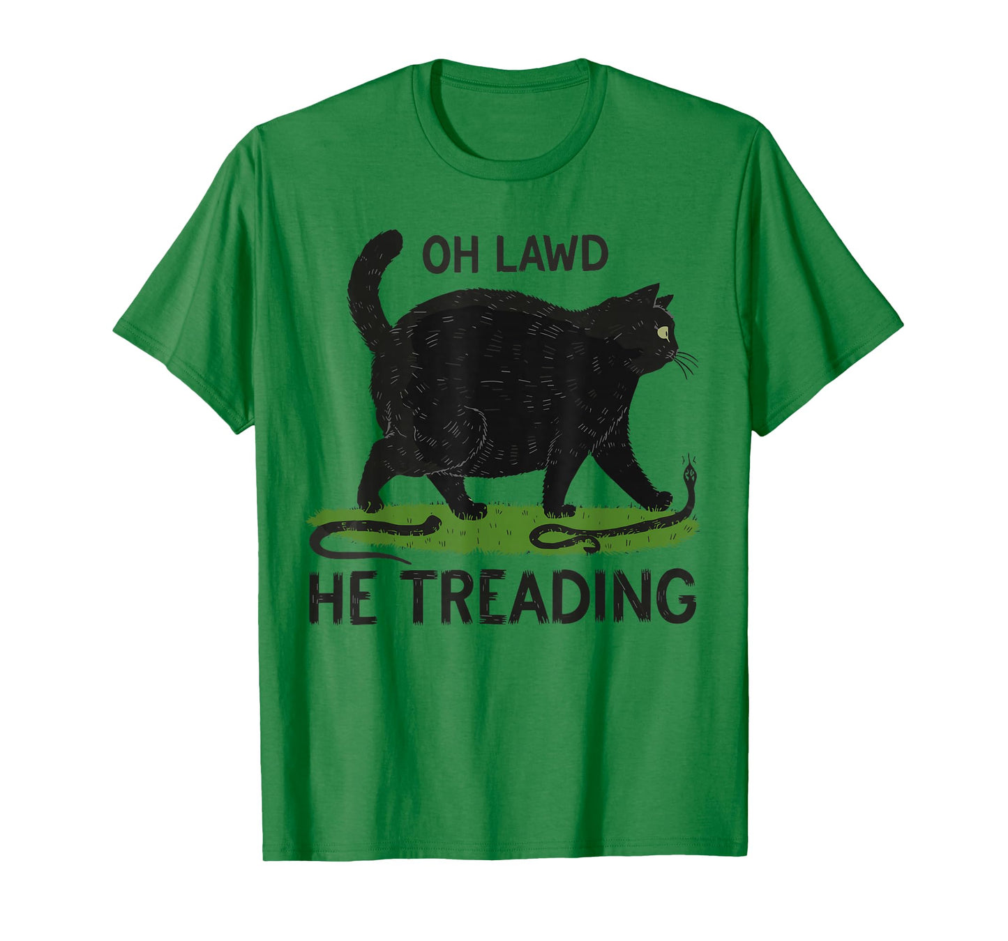 Oh Lawd He Treading Funny Fat Cat Lover Funny Memes Cat Mom T-Shirt