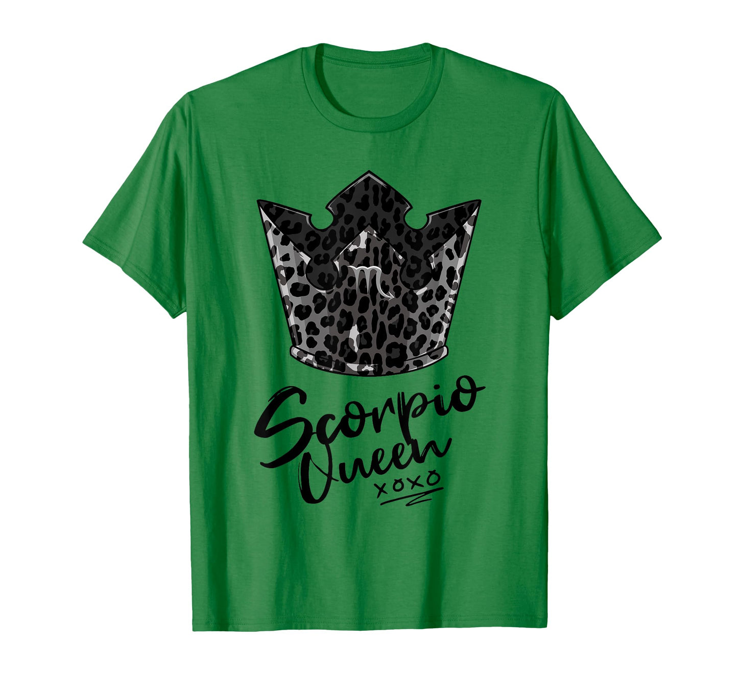 Scorpio Queen with Black Leopard Cheetah Pattern Crown T-Shirt