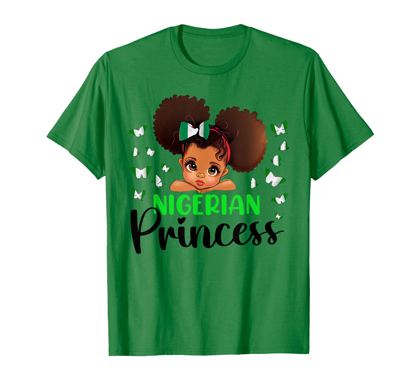 Nigeria Princess Flag for Girls Nigerian Pride Nigeria kids T-Shirt