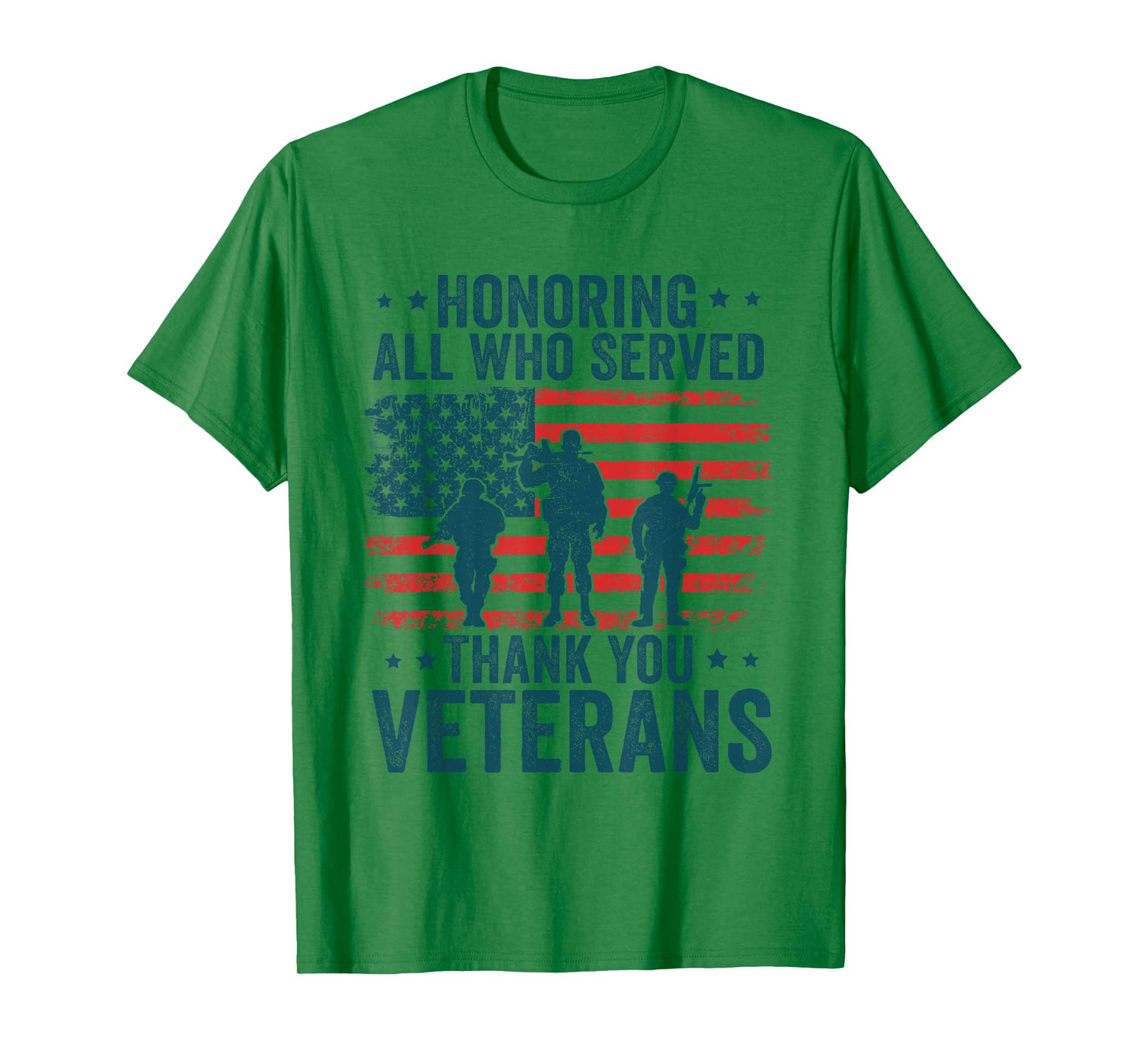 Honoring All Who Served Thank You Veterans Day American Flag T-Shirt