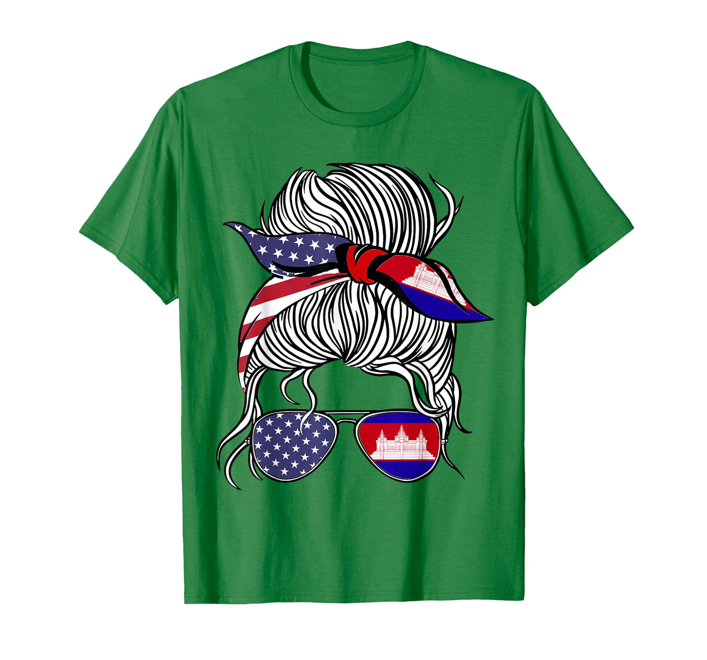 American Cambodian Patriot Flag Women Girl Cambodia Grown T-Shirt
