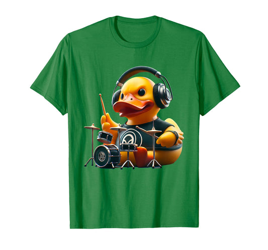 Drummer Rubber Duck Ducky Duckie Drum Player T-Shirt