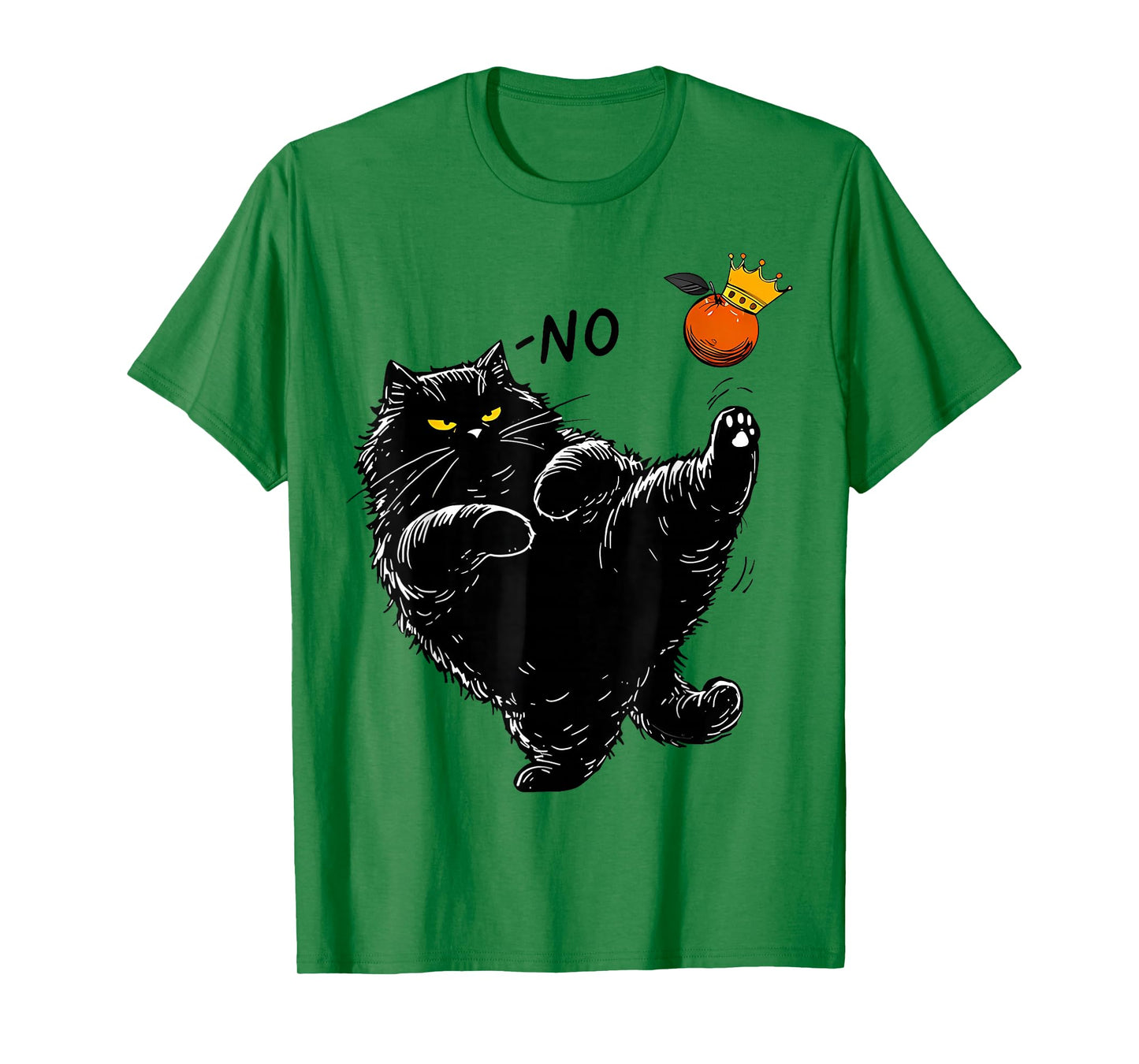 Funny Fat Black Cat No Kings Meme Kitten Lover Men Women T-Shirt