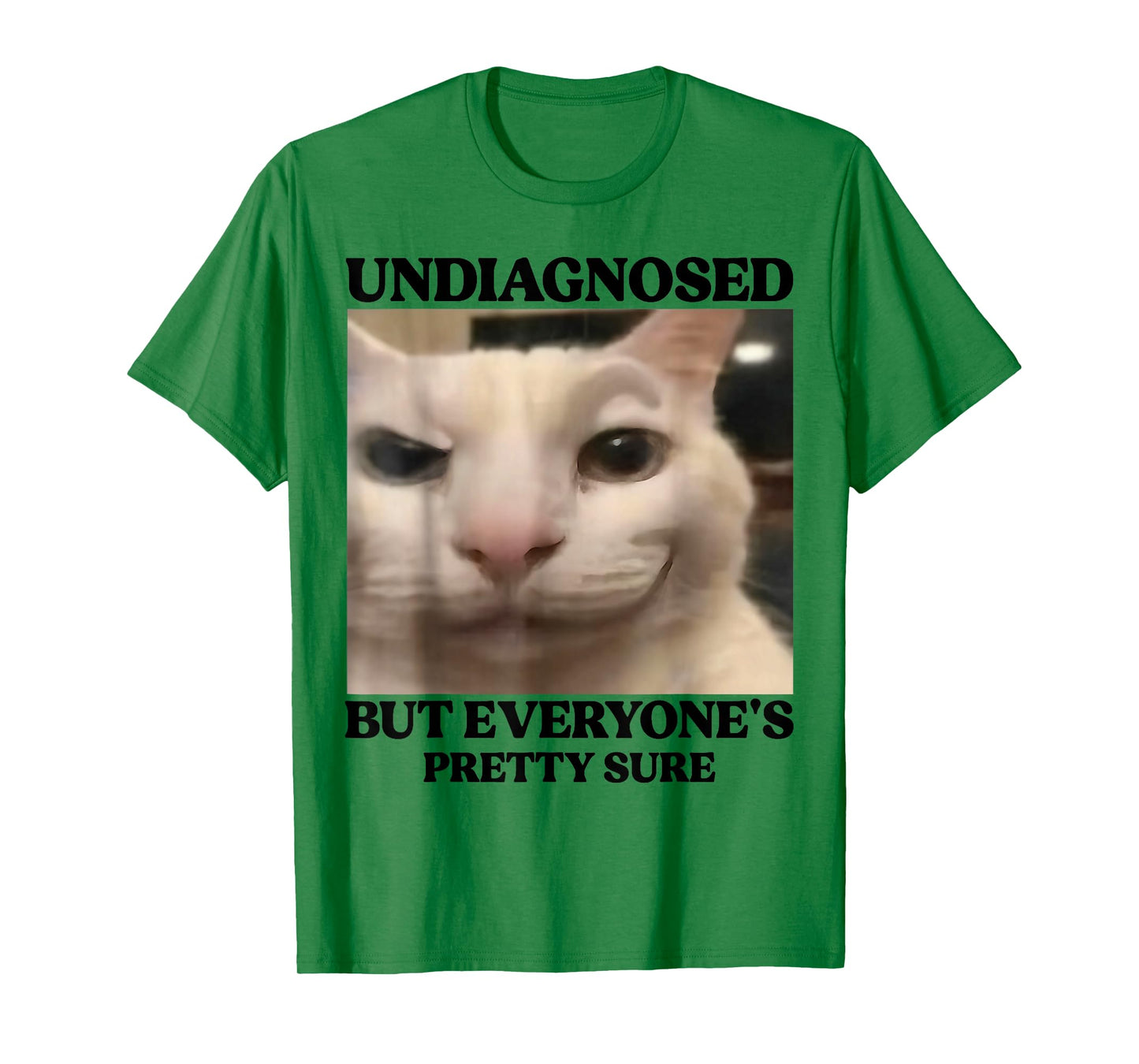 Undiagnosed But Everyone's Pretty Sure Funny Silly Cat Meme T-Shirt