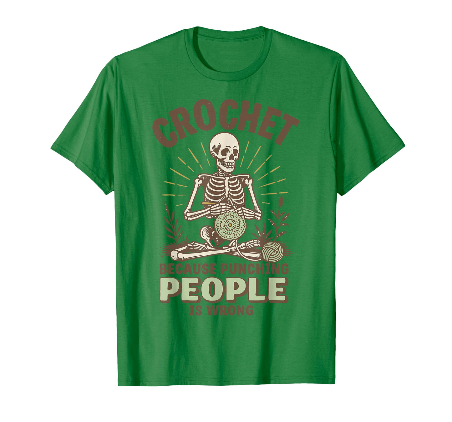 Crochet Because Punching People Is Wrong T-Shirt
