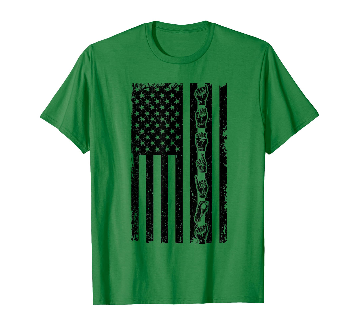 ASL Flag - Sign Language Gift Deaf Gift ASL Teacher Gift T-Shirt for Men Women