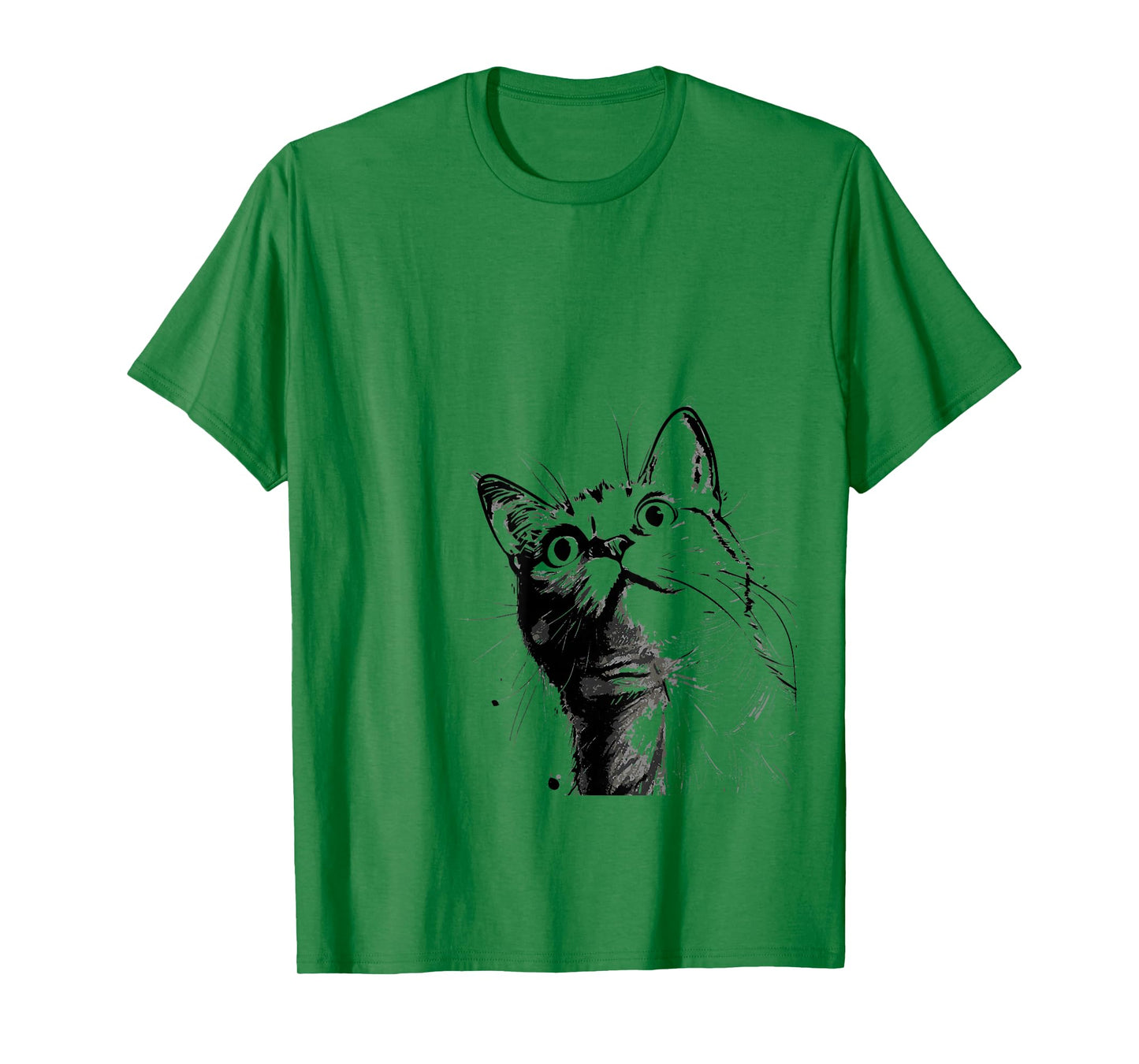 Cute Candid Peeking Face Tabby Cat Lover T-Shirt