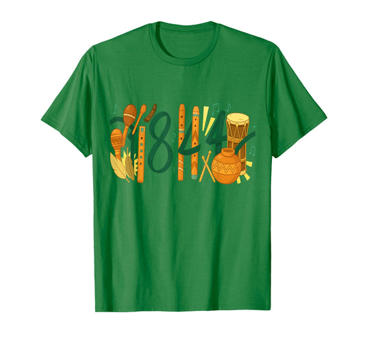 1844 Native Flute Doodle – Tribal Music Art T-Shirt