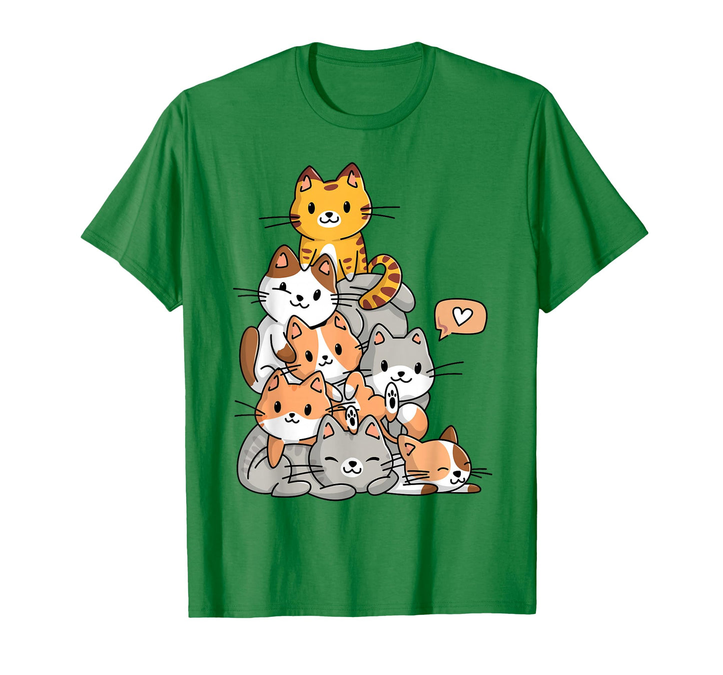 Cute Kawaii Cat Kitty Meowtain Cats Pile Chibi Women Girls T-Shirt Small