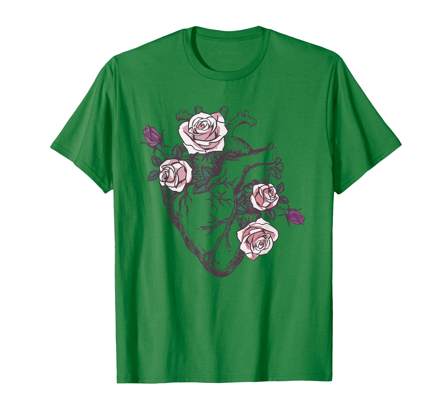 Anatomical Heart Floral Cute Roses Human Anatomy Love Nurse T-Shirt
