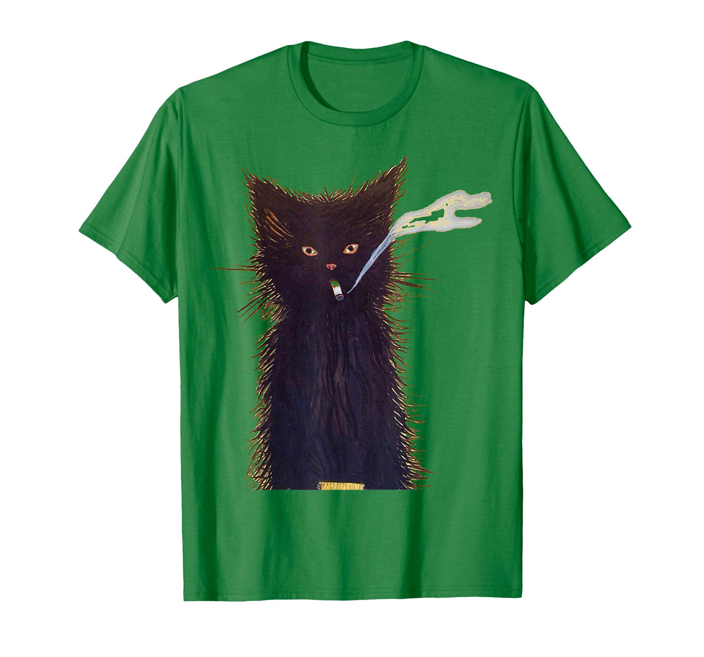 Smoking Black Cat Art Smoke T-Shirt