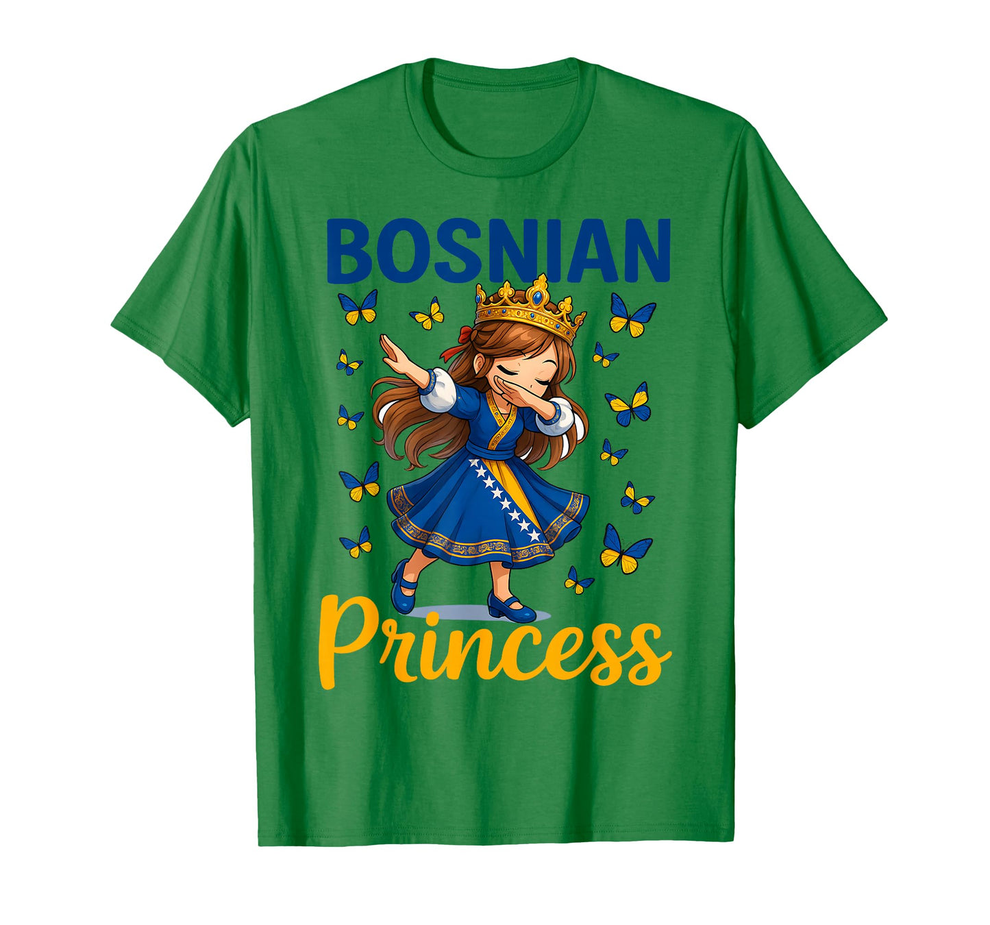 Bosnian Princess Dabbing Girl Cute Bosnia Pride Outfit Kids T-Shirt