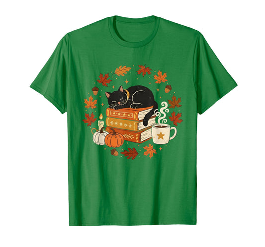 Cute Cat Fall in Love with Reading Book Cat Lover Librarian T-Shirt