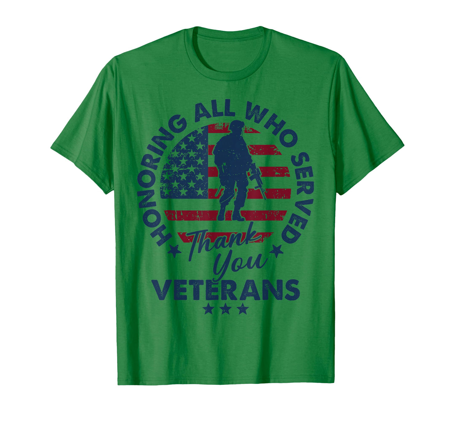 Honoring All Who Served Thank You Veterans Day American Flag T-Shirt