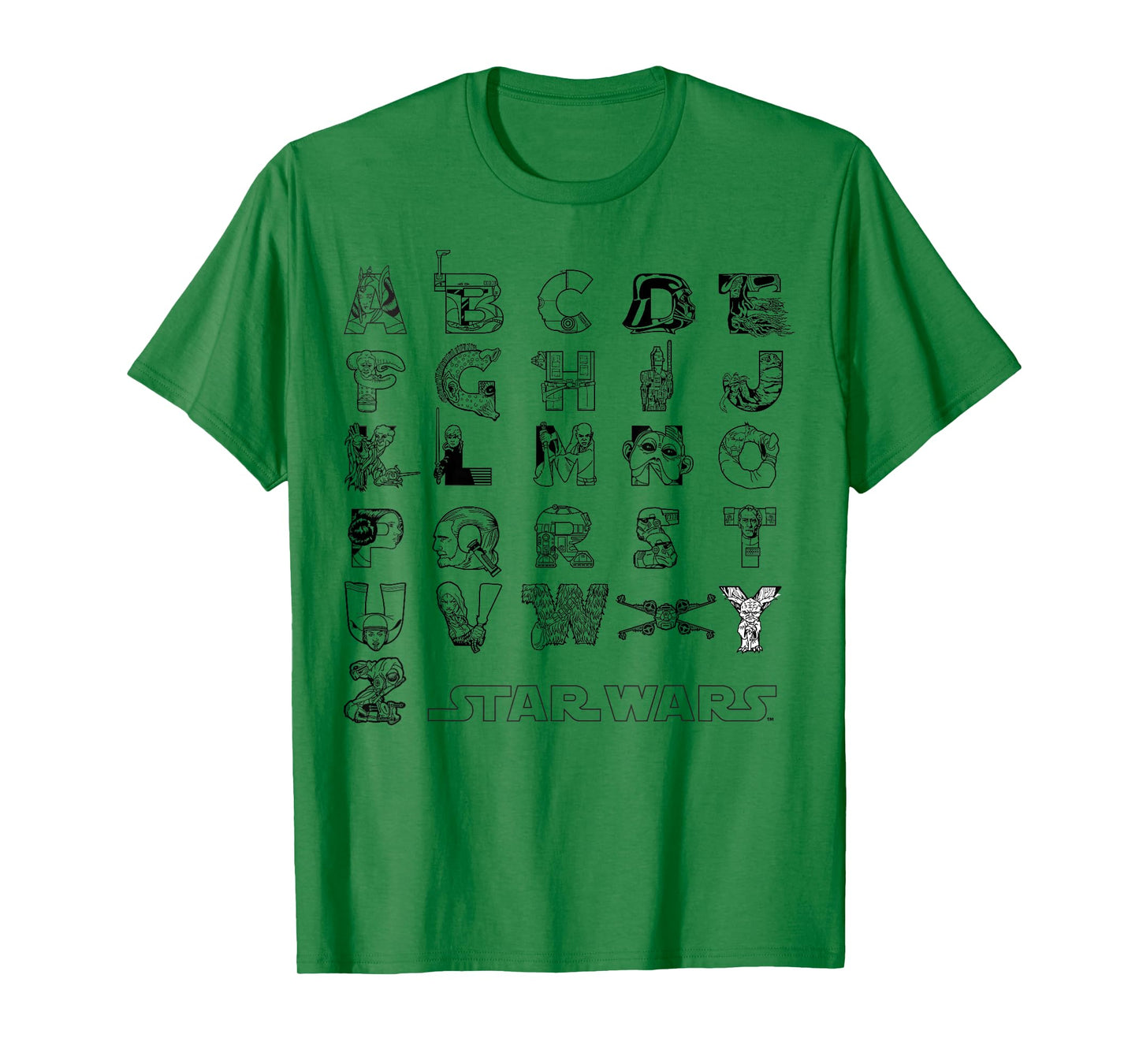 Star Wars In An Alphabet Far, Far Away Characters T-Shirt T-Shirt